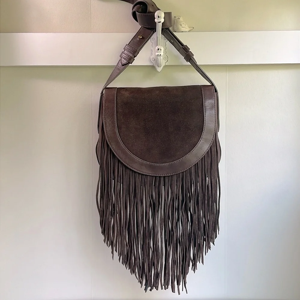 Frye Ray Fringe Saddle Bag - Picture 3 of 17